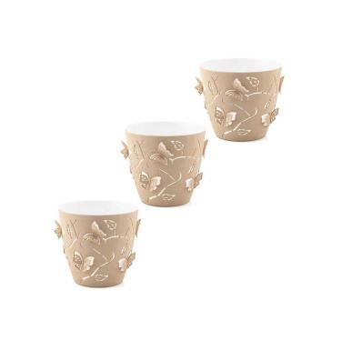 Imagem de Kit 3 Vasos de Flores Plantas Cachepot 3D Floreira de Mesa Decor 700ml Plasvale Pequeno...