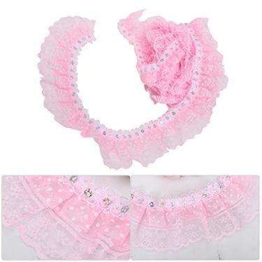 Imagem de Diy Rendas Artesanato Impressão Pontos Roupas Rendas Lantejoulas Saias Acessórios Fita Venda Vestuário Pregas Guarnição Renda Multicolorida (Rosa)