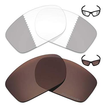 Imagem de 2 pares de lentes de reposição para óculos de sol Oakley Valve New 2014 – Cinza Eclipse fotocromático/bronze marrom