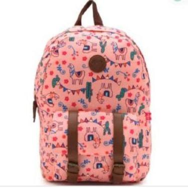 Imagem de Mochila juvenil Lhama e cactos