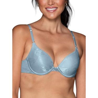 Imagem de Vanity Fair Sutiã push-up feminino Ego Boost, adiciona até um tamanho de bojo completo, sutiãs push up com aro para mulheres, Jacquard Morning Rain, 38C