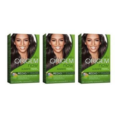 Imagem de Creme Alisante Origem 80G Medio Ervas Cereais - Kit Com 3Un