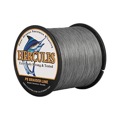 Imagem de Hercules linha de pesca trançada super fundida 8 fios de 10 lb a 300 lb teste para água salgada, 109/328/547/1094 jardas (100 m/300 m/500 m/1000 m), diamante.#0,12 mm-1,2 mm, desempenho de alto nível, cores variadas, Pesca esportiva, Cinza, 300LB-1.20MM-109YDS(100M)-8 STRANDS
