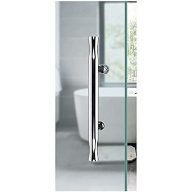 Imagem de Puxadores da porta deslizante do chuveiro, puxador da porta de vidro quadrado de aço inoxidável, furo dos botões da porta de vidro do banheiro ao furo 145mm