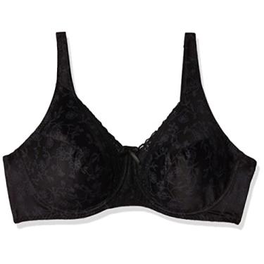 Imagem de Playtex Sutiã feminino Secrets com aro, levanta e suporta cobertura total, bojos sem forro, Preto real, 40DD