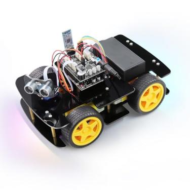 Imagem de Freenove Kit para carro 4WD (compatível com Arduino IDE), rastreamento de linha, prevenção de obstáculos, sensor ultrassônico, servo motor de controle sem fio