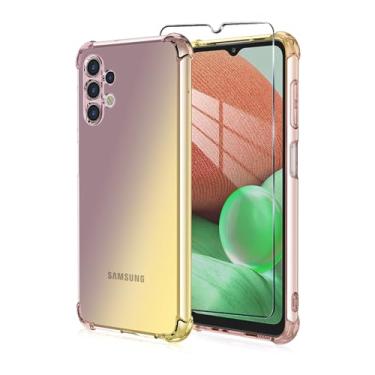 Imagem de Mocotto Capa para Gabb Phone 3 Pro com protetor de tela de vidro temperado transparente gradiente fino flexível TPU reforçado cantos com absorção de choque para Gabb Phone 3 Pro (preto roxo dourado)