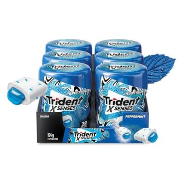 Imagem de Chiclete Trident XSenses Peppermint Sem Açúcar Garrafa - Caixa com 6 unid. de 54g