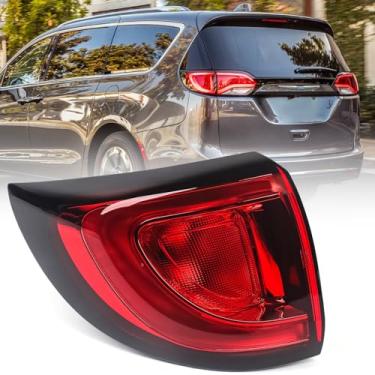 Imagem de Huray Luz traseira de LED externa esquerda adequada para Chrysler Pacifica 2017-2020 e Voyager 2020-2022 LH Lanterna traseira Conjunto de lâmpada de freio traseiro Substituição estilo original para