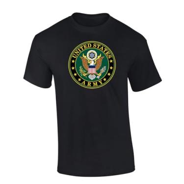 Imagem de Trenz Shirt Company Camiseta masculina Patriotic Veteran United States Army USA Seal manga curta, Preto, G