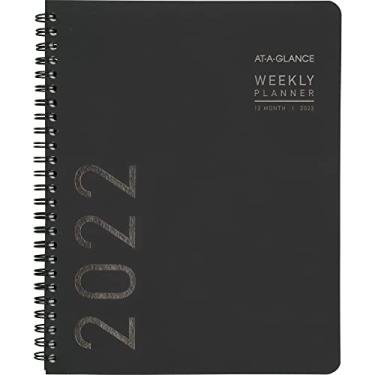 Imagem de Agenda semanal e mensal 2022 da AT-A-GLANCE, 17,78 cm x 21,96 cm, médio, contemporâneo, preto (7054XL05)