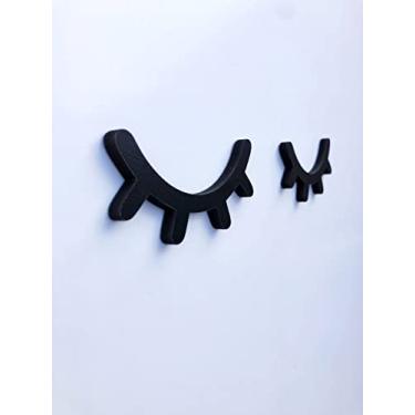 Imagem de Par de Cílios Decorativos em MDF – 9,5 cm x 6 mm – Corte a Laser Minimalista – Ideal para Decoração de Quartos, Salas e salão de beleza