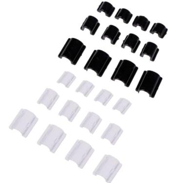 Imagem de YJIUYUANQ Fivela de plástico para amarrar cabelo faça você mesmo elástico elástico fivela de pasta faixa de cabelo laço círculo acessórios suporte (preto e transparente), 2 tamanhos, pacote com 300