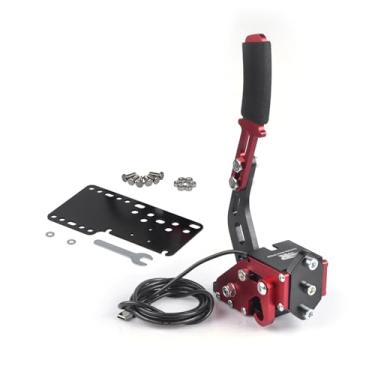 Imagem de ZHSYMX USB Handbrake for 16Bit SIM PC Racing Games, Compatible with G27 G29 G920 G923 T500 T300 Simulate Linear Handbrake With Plate（Only PC System） Red