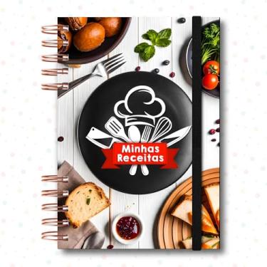 Imagem de Caderno de Receitas Culinária, Capa Dura, 200 Páginas, 21,5 x 15,5 cm, Tabelas de Conversão