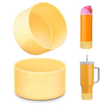 Imagem de 2 peças de bota de silicone com glitter para garrafa de água Owala 680 g, capa protetora antiderrapante para garrafas de água de aço inoxidável FreeSip/Twist/Flip acessórios