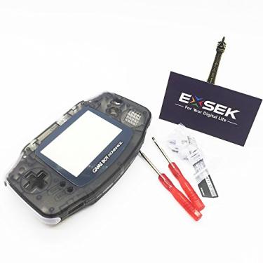 Imagem de Exsek — Estojo de invólucro com edição preta transparente fumê limitada compatível com Gameboy Advance (preto esfumaçado)