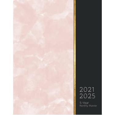 Imagem de 2021-2025 5-Year Monthly Planner: A big monthly planner for 60 Months, size 8.5x11", with a separate year tab, art pink classic style cover (with ... & Anniversaries, Card tracker, Website Login)