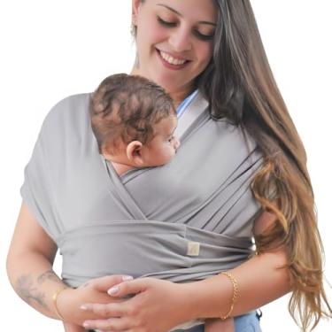 Imagem de Wrap Sling de Bebê Ajustável Carregador Canguru de Vestir Little Beni Dry Fit (Cinza)
