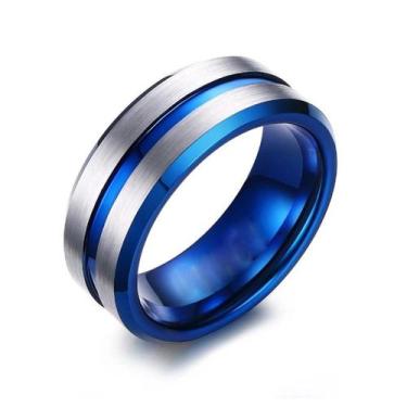 Imagem de Anel Masculino Azul Prata Fosco Homem Barato Feminino - Jewelery,  25