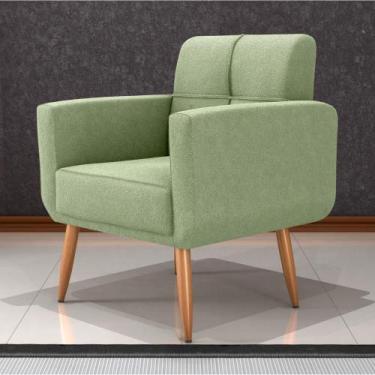 Imagem de Poltrona Decorativa para Sala Lilian Boucle Oliva - Mais de Casa