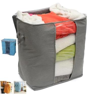 Imagem de Caixa dobrável organizadora 50cm para toalhas cobertores e armário - T