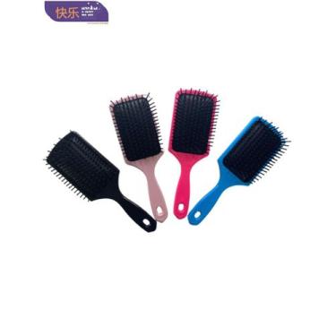 Imagem de Escova de Cabelo Raquete Pentear e Desembaraçar Almofadada Quadrada Ta