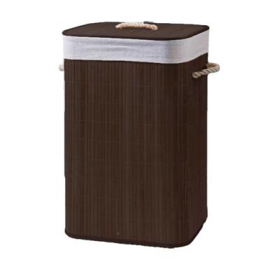 Imagem de Cesto De Roupa Aspen Bambu Marrom 40X30X50Cm Rafimex