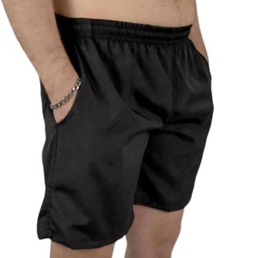 Imagem de Bermuda Masculina Tactel Com Elastano Plus Size - Repelique, Preto, G5