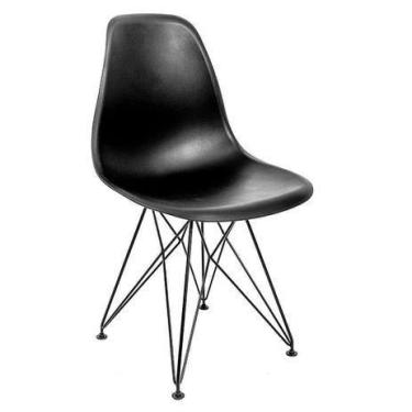 Imagem de Cadeira Charles Eames Ferro Preto Assento Preto - House Design