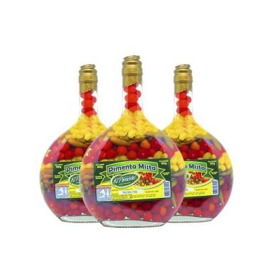Imagem de Kit 03 Pimentas Mistas Vidro Chato 800 Grs Ki-Pimenta