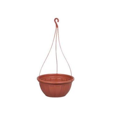 Imagem de kit 2 VASO REDONDO FLORENÇA 4L marrom COM ALÇA 50 CM - PLASTICOS RISCH