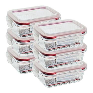 Imagem de Pote Vidro Hermético 370ml Mantimentos Marmita Fitnes - 6 Un - Belo Vi