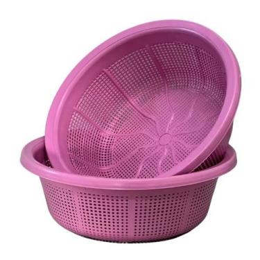 Imagem de Escorredor Multiuso Lava Tudo Rosa Redondo 25cm Cod 7001 - Pra vc 