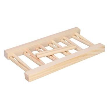 Imagem de Rack de Prato de Madeira de Bambu Leve Portátil Pinho Placa de Prato Durável Organizador para Cozinha Casa (5 grade 23cm)
