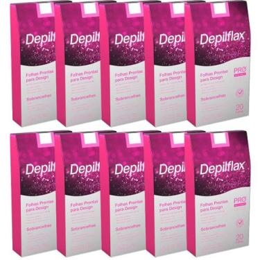 Imagem de Kit 10 Caixas Folhas Prontas Depilatórias Design De Sobrancelhas Profi