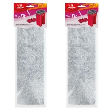 Imagem de Kit 2 Refil p/ Mop Flat Lava e Seca Fit Microfibra Condor 1653R