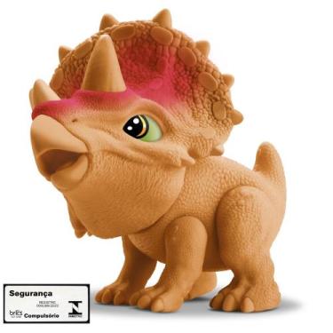 Imagem de Little Dino Triceratops Bambola Dinossauro Articulado de Vinil Brinque