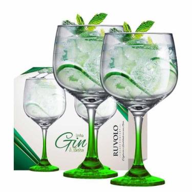 Imagem de Taça de Gin Degrade de Vidro 650ml  2 Pcs - Ruvolo, Verde