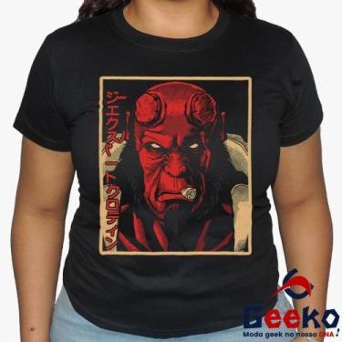 Imagem de Baby Look Hellboy 100% Algodão - Geeko, Preto, G