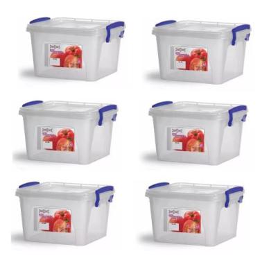 Imagem de KIT 6 Caixa Box Top 2,5 Litros Transparente Com Trava N486 - Niquelart