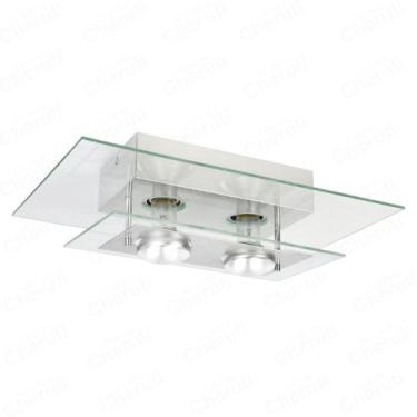 Imagem de Lustre Sobrepor Transparente para 2 lâmpadas 40x25 + Lâmpadas led - lu