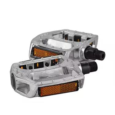 Imagem de BlueSunshine – Conjunto de pedal de liga de bicicleta de 0,41 cm para pedais de liga de alumínio de mountain bike para bicicleta BMX MTB Road. Pedais planos de liga leve mas forte e durável, Prata