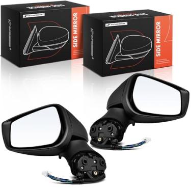 Imagem de A-Premium Par (2) espelhos retrovisores elétricos do lado do motorista e do passageiro - compatível com Nissan Versa 2020-2022 - Retrovisor retrovisor externo preto dobrável manual aquecido com