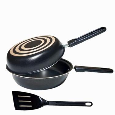 Imagem de Omeleteira Antiaderente 18cm  Teflon Panquequeira  - Marcolar, Preto