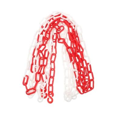 Imagem de menolana Barreira de corrente de tráfego Barreira de estacionamento Conector de cones de tráfego para filas Pátio Áreas fechadas Construção de estradas, Vermelho Branco