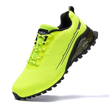 Imagem de Kricely Masculino Trilha Masculina Tênis de Corrida Moda Caminhadas Tênis para Homem Tênis de Treinamento Cruzado Verde Fluorescente Antiderrapante Calçado de Caminhada Tamanho 12