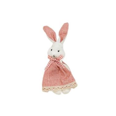 Imagem de Coelho Decorativo Vestido Rosa - 15cm - 1 unidade - Cromus - Rizzo