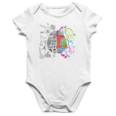 Imagem de Body Bebê Algodão Cérebro Analítico e Criativo - Foca na Moda, Branco,
