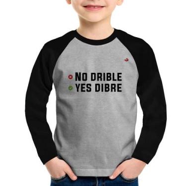Imagem de Camiseta Raglan Infantil No drible, yes dibre Manga Longa - Foca na Mo
